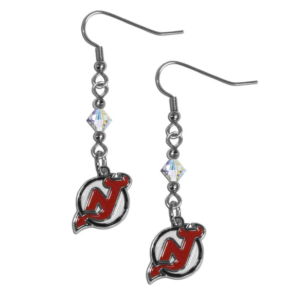 New Jersey Devils�� Crystal Dangle Earrings (SSKG) - 757 Sports Collectibles