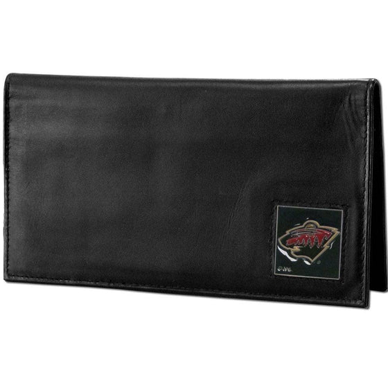 Minnesota Wild�� Deluxe Leather Checkbook Cover (SSKG) - 757 Sports Collectibles