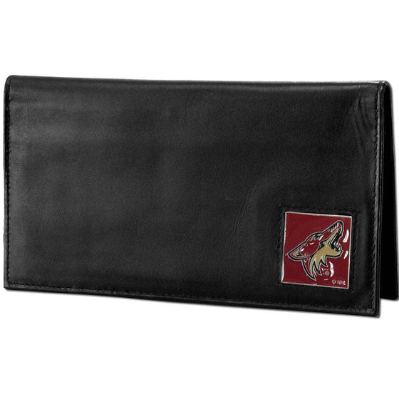 Arizona Coyotes�� Deluxe Leather Checkbook Cover (SSKG) - 757 Sports Collectibles