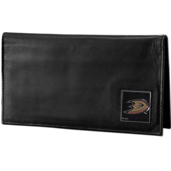 Anaheim Ducks�� Deluxe Leather Checkbook Cover (SSKG) - 757 Sports Collectibles