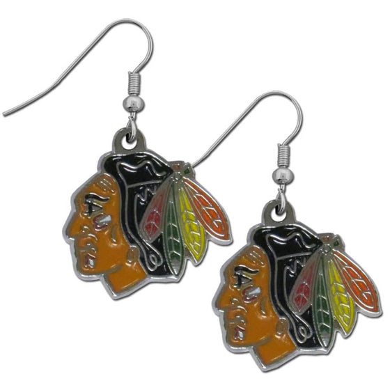 Chicago Blackhawks�� Chrome Dangle Earrings (SSKG) - 757 Sports Collectibles