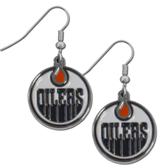 Edmonton Oilers�� Chrome Dangle Earrings (SSKG) - 757 Sports Collectibles