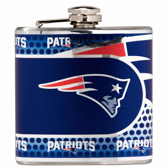 New England Patriots 6oz Metallic Wrap Flask