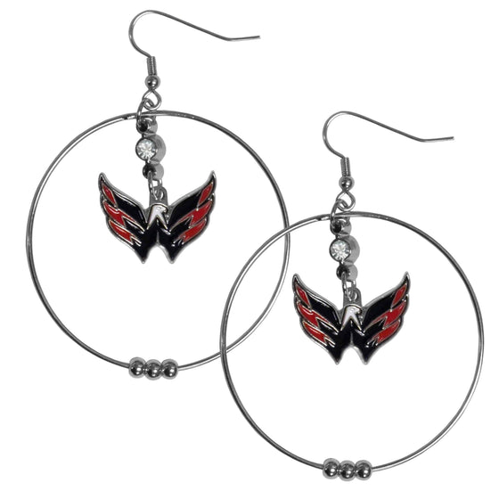 Washington Capitals�� 2 Inch Hoop Earrings (SSKG) - 757 Sports Collectibles