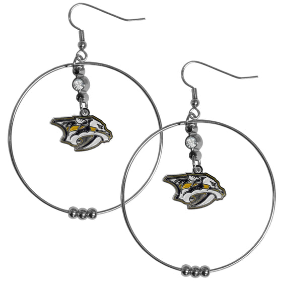 Nashville Predators�� 2 Inch Hoop Earrings (SSKG) - 757 Sports Collectibles