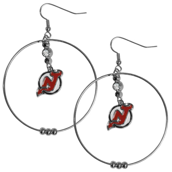 New Jersey Devils�� 2 Inch Hoop Earrings (SSKG) - 757 Sports Collectibles