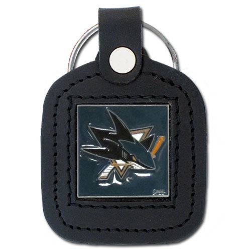 San Jose Sharks�� Square Leatherette Key Chain (SSKG) - 757 Sports Collectibles