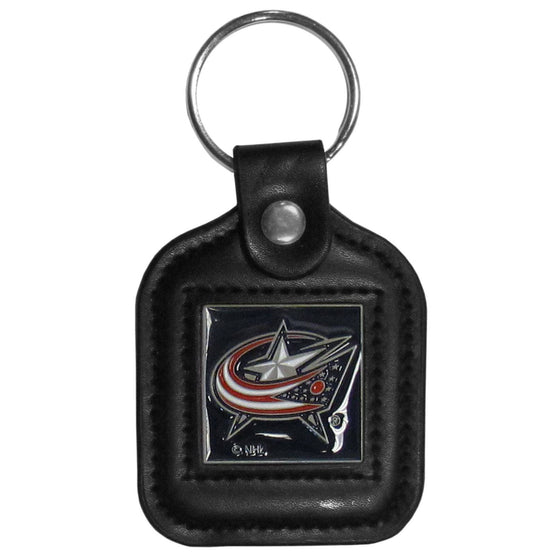 Columbus Blue Jackets�� Square Leatherette Key Chain (SSKG) - 757 Sports Collectibles