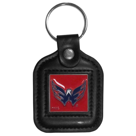 Washington Capitals�� Square Leatherette Key Chain (SSKG) - 757 Sports Collectibles