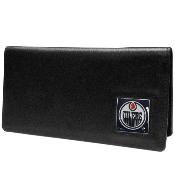 Edmonton Oilers�� Leather Checkbook Cover (SSKG) - 757 Sports Collectibles