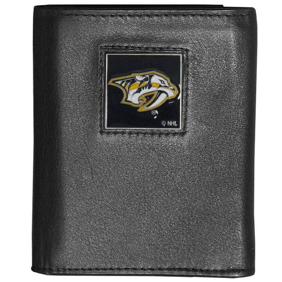 Nashville Predators�� Deluxe Leather Tri-fold Wallet Packaged in Gift Box (SSKG) - 757 Sports Collectibles