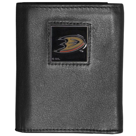 Anaheim Ducks�� Deluxe Leather Tri-fold Wallet Packaged in Gift Box (SSKG) - 757 Sports Collectibles