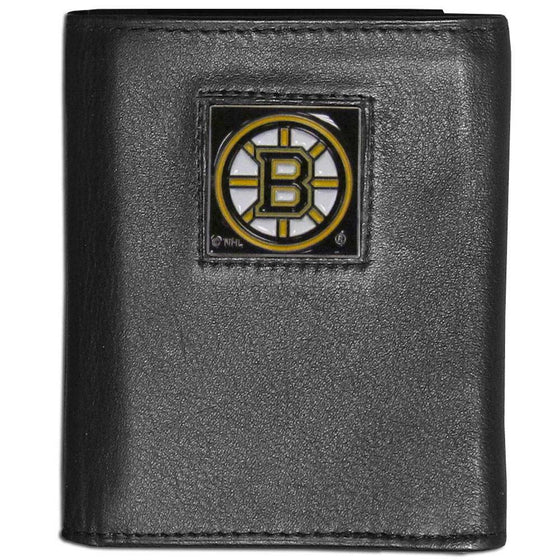 Boston Bruins Black Leather Wallet with Inside Canvas Liner - 757 Sports Collectibles