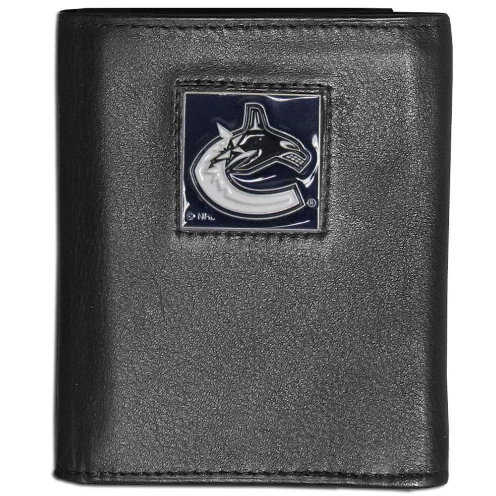 Vancouver Canucks�� Leather Tri-fold Wallet (SSKG) - 757 Sports Collectibles
