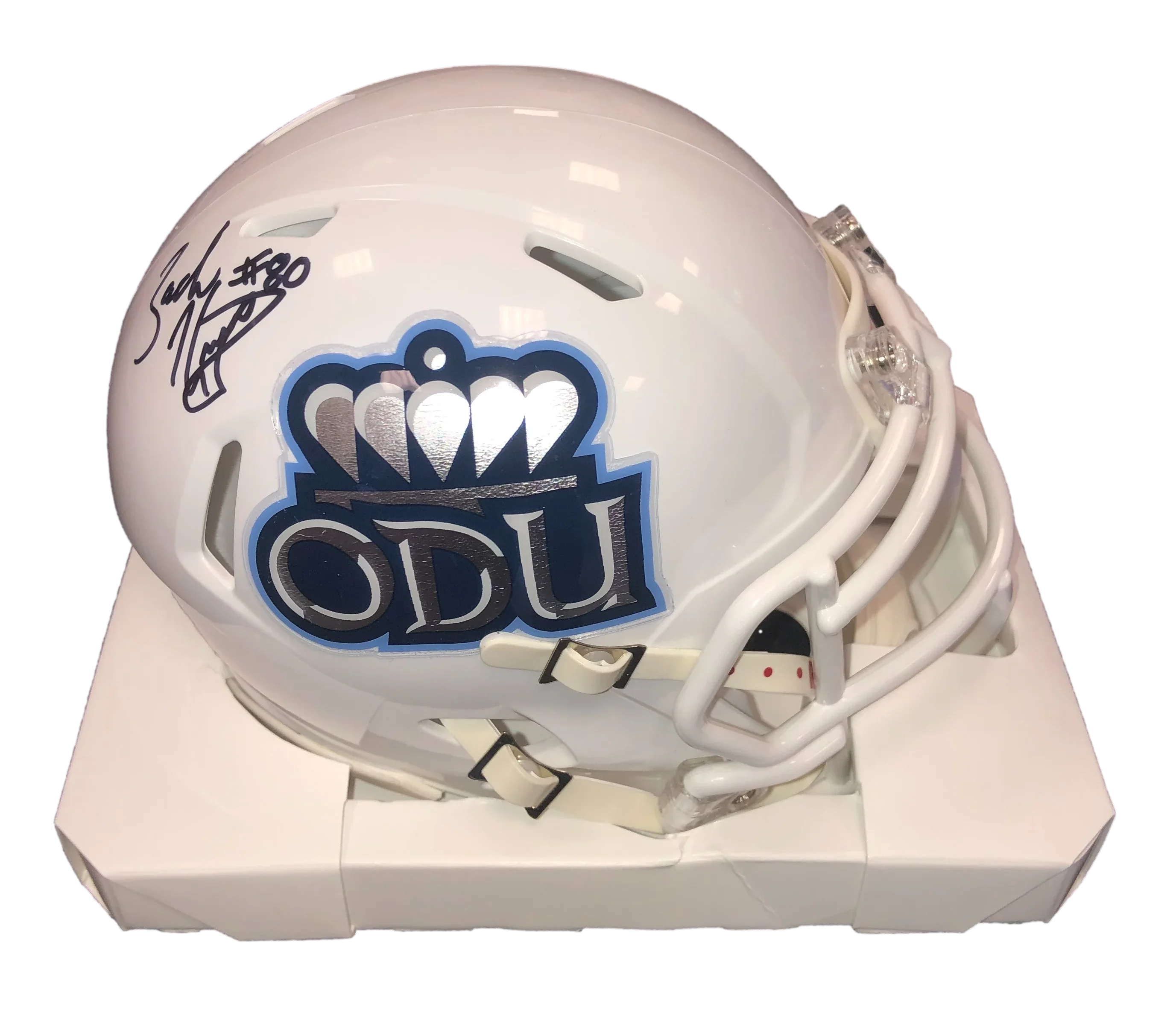 Old Dominion Monarchs Zack Kuntz Signed Autograph Mini Helmet - 757 W COA - 757 Sports Collectibles