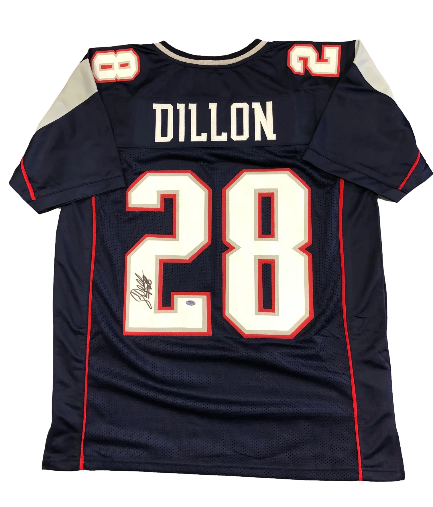 New England Patriots Corey Dillon Signed Auto Custom Navy Jersey Schwartz COA - 757 Sports Collectibles