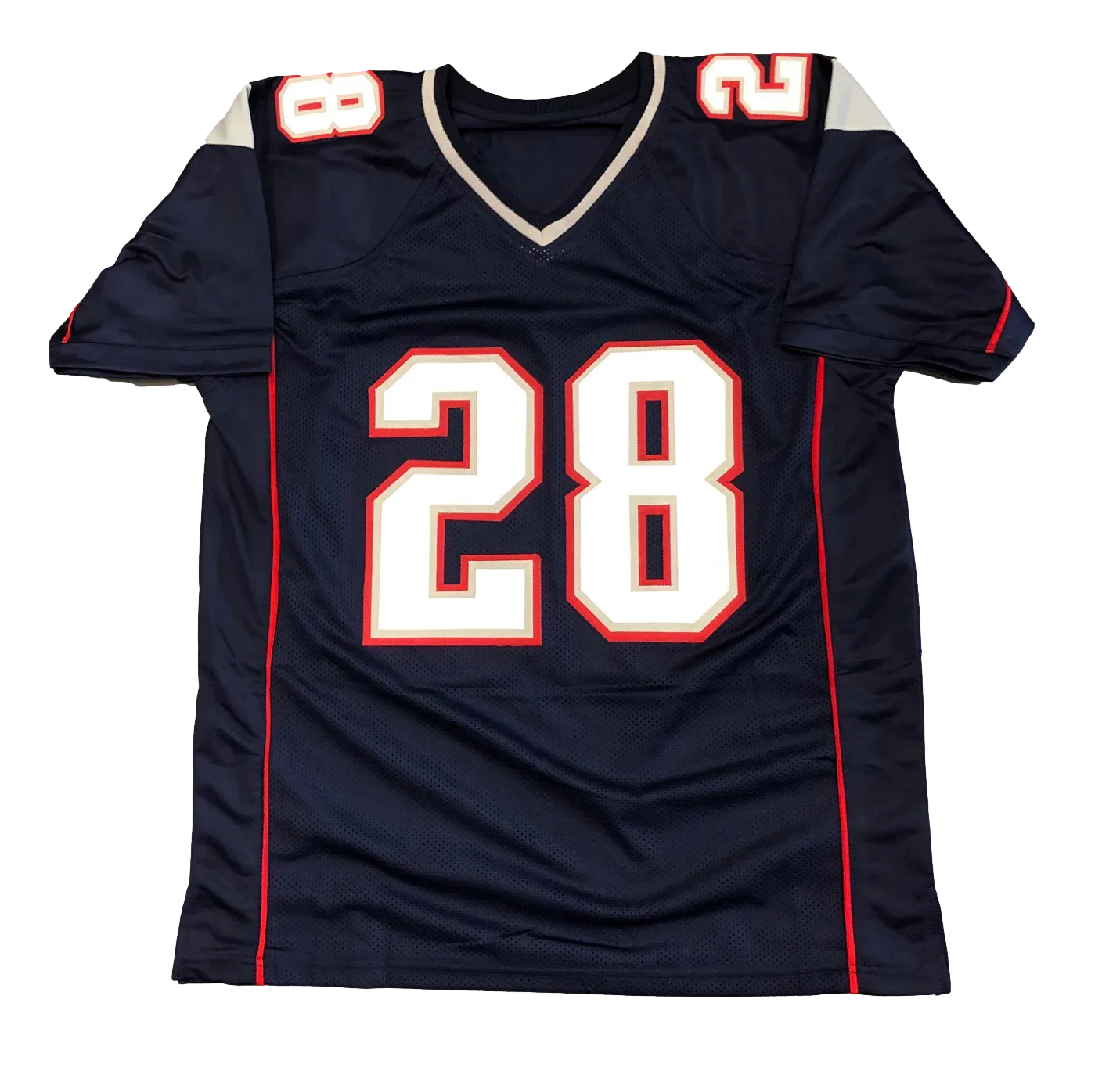 New England Patriots Corey Dillon Signed Auto Custom Navy Jersey Schwartz COA - 757 Sports Collectibles