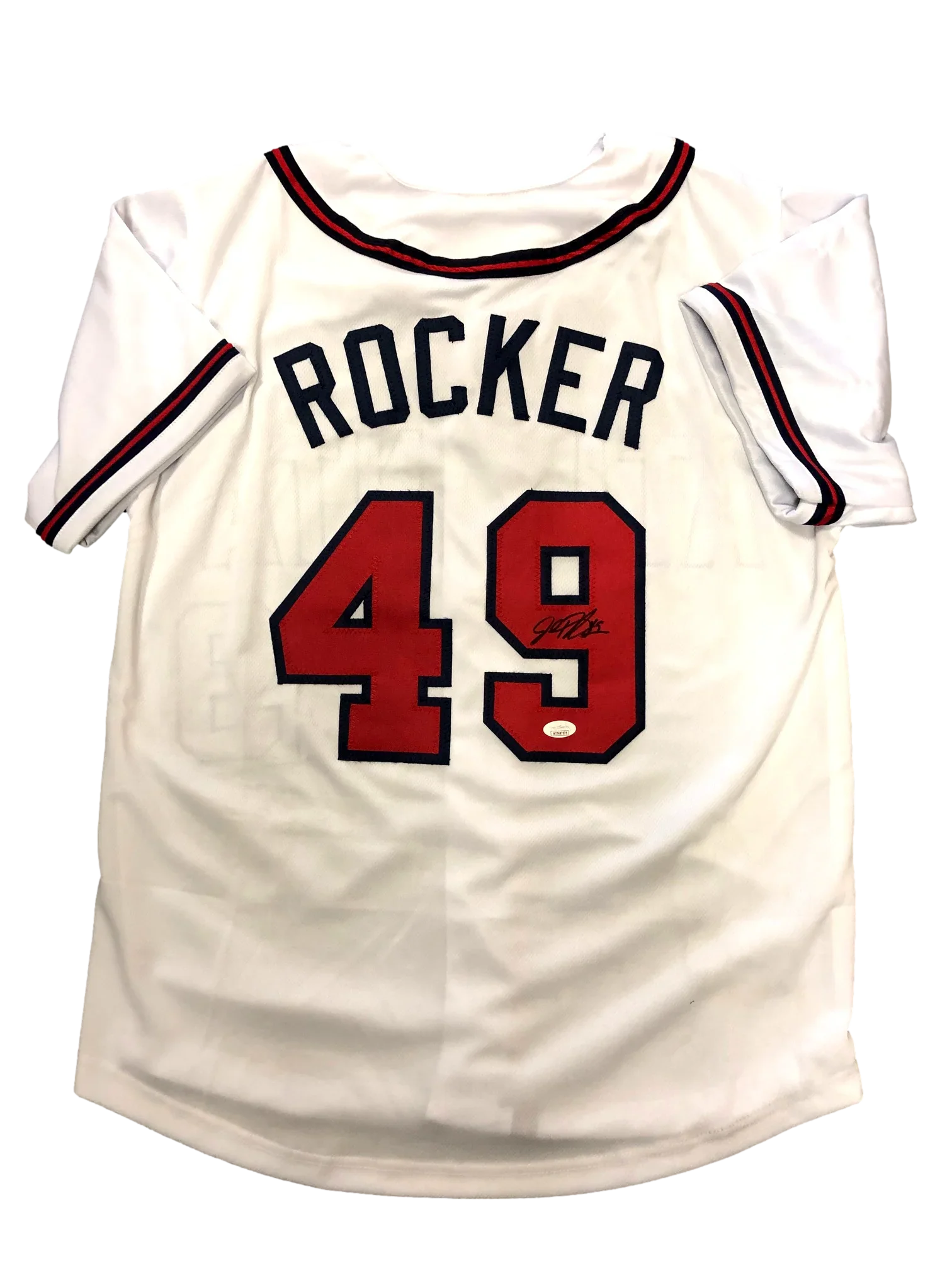 Atlanta Braves John Rocker Signed Auto Custom White Jersey JSA COA - 757 Sports Collectibles