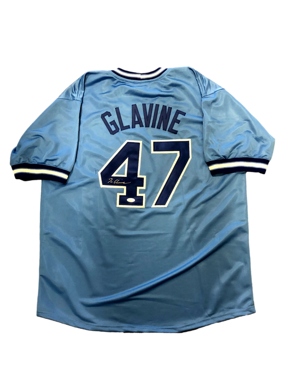 Atlanta Braves Tom Glavine Signed Auto Custom Blue Jersey JSA COA - 757 Sports Collectibles