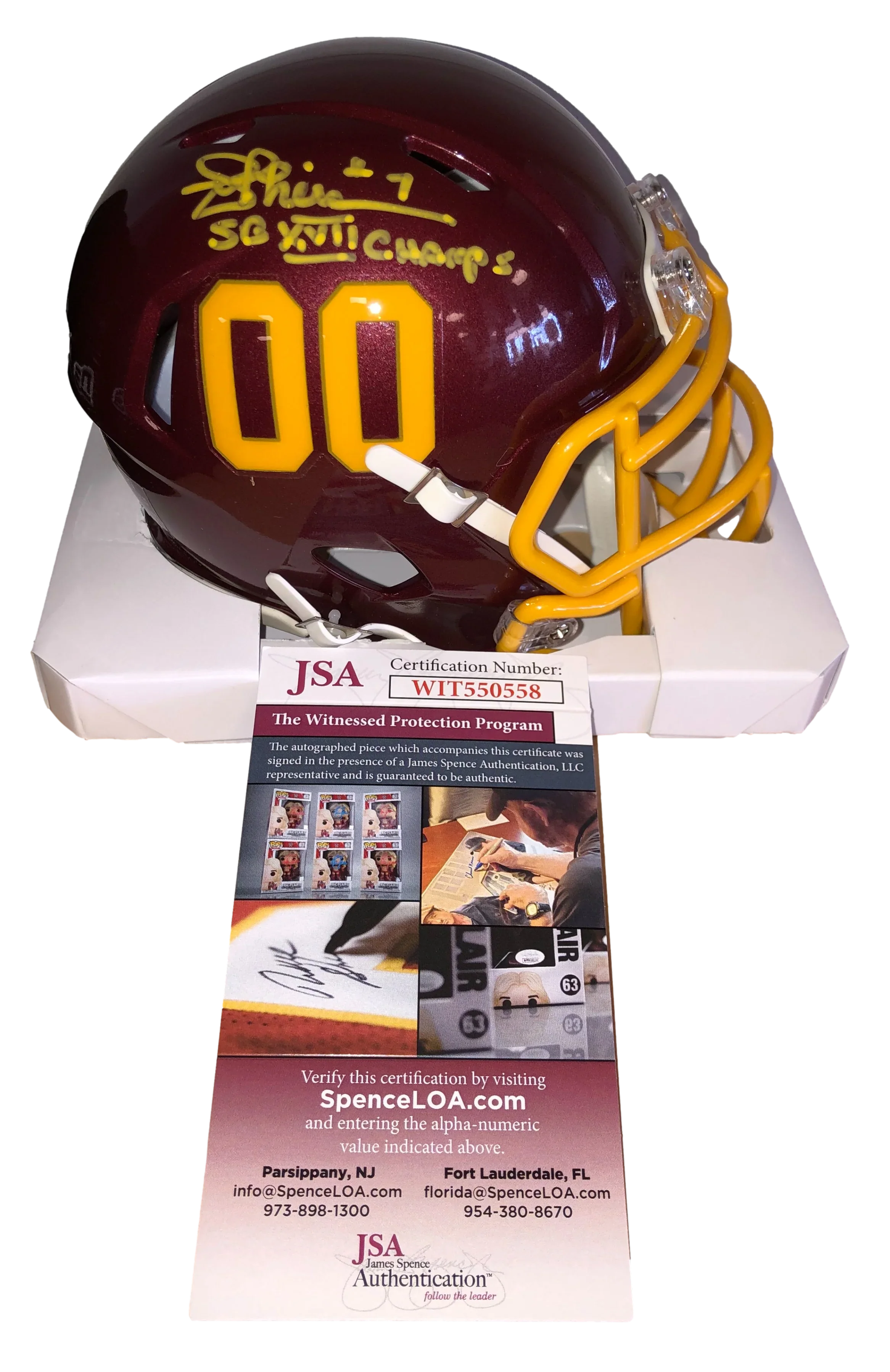 Washington Football Team Joe Theismann Signed Auto Speed Mini Helmet - JSA W COA - 757 Sports Collectibles