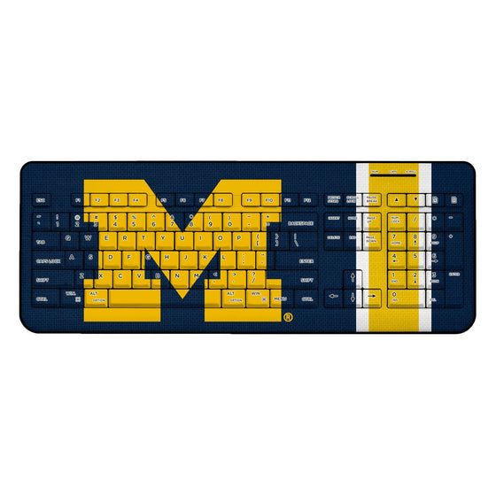 Michigan Wolverines Stripe Wireless USB Keyboard-0