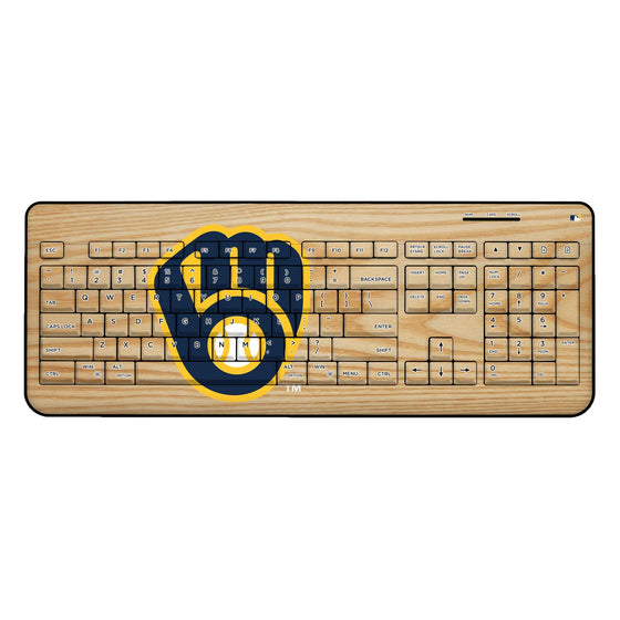 Milwaukee Brewers Wood Bat Wireless USB Keyboard - 757 Sports Collectibles