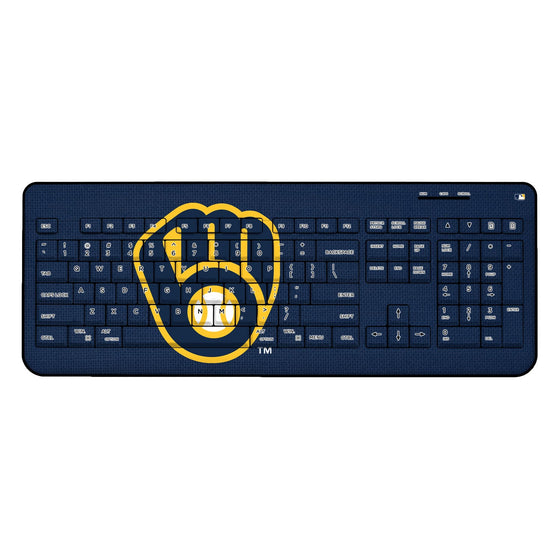 Milwaukee Brewers Solid Wireless USB Keyboard - 757 Sports Collectibles