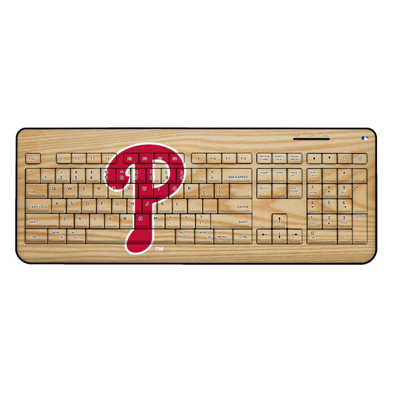 Philadelphia Phillies Wood Bat Wireless USB Keyboard - 757 Sports Collectibles