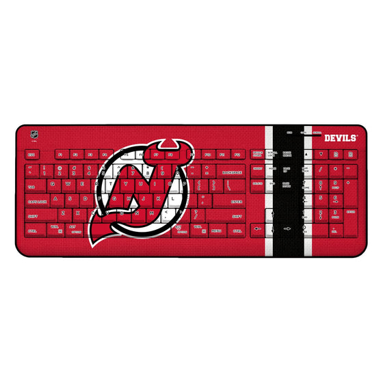 New Jersey Devils Stripe Wireless USB Keyboard-0
