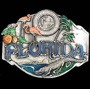 Florida Wildlife Enameled Belt Buckle (SSKG) - 757 Sports Collectibles