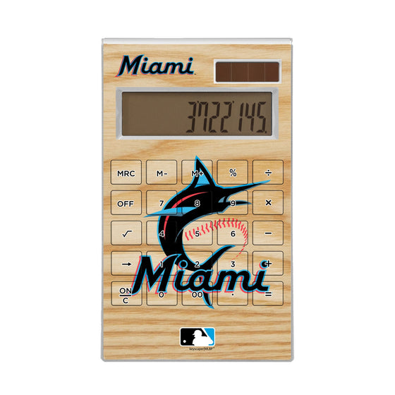 Miami Marlins Wood Bat Desktop Calculator - 757 Sports Collectibles