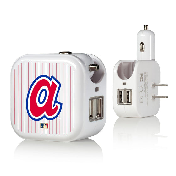 Atlanta Braves 1972-1980 - Cooperstown Collection Pinstripe 2 in 1 USB Charger - 757 Sports Collectibles