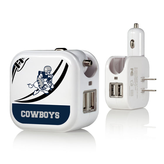 Dallas Cowboys 1966-1969 Historic Collection Passtime 2 in 1 USB Charger - 757 Sports Collectibles
