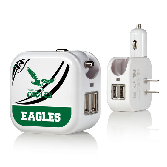 Philadelphia Eagles 1973-1995 Historic Collection Passtime 2 in 1 USB Charger - 757 Sports Collectibles