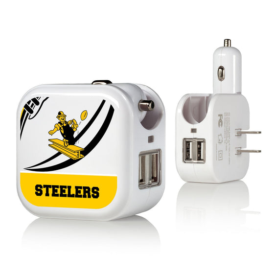 Pittsburgh Steelers 1961 Historic Collection Passtime 2 in 1 USB Charger - 757 Sports Collectibles