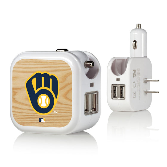 Milwaukee Brewers Wood Bat 2 in 1 USB Charger - 757 Sports Collectibles