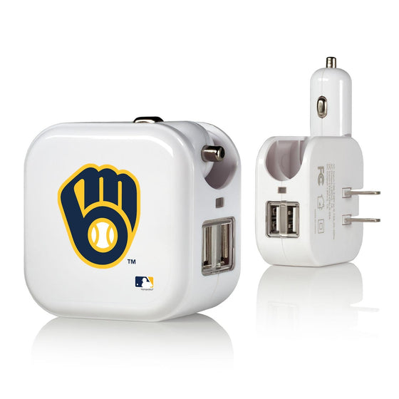Milwaukee Brewers Insignia 2 in 1 USB Charger-0