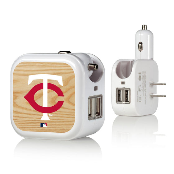 Minnesota Twins Twins Wood Bat 2 in 1 USB Charger - 757 Sports Collectibles