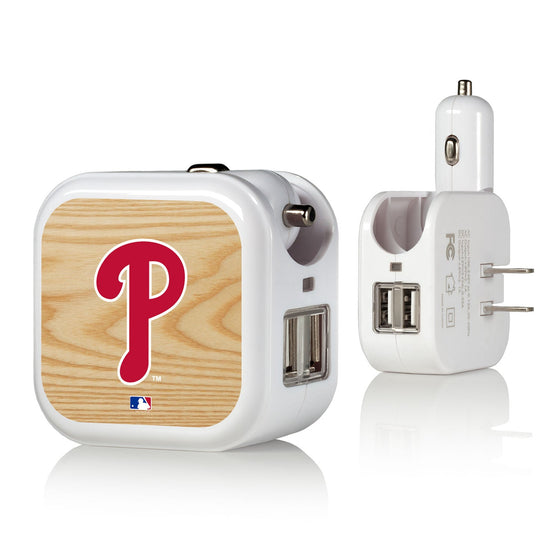 Philadelphia Phillies Wood Bat 2 in 1 USB Charger - 757 Sports Collectibles