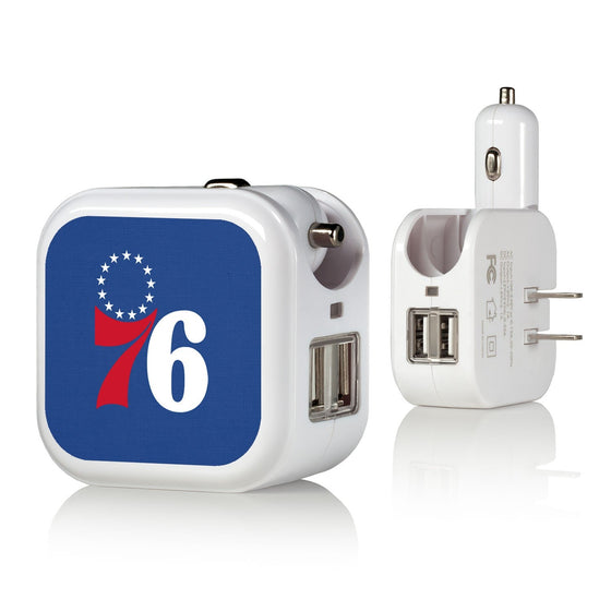 Philadelphia 76ers Solid 2 in 1 USB Charger-0