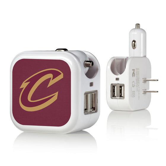 Cleveland Cavaliers Solid 2 in 1 USB Charger-0