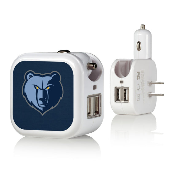 Memphis Grizzlies Solid 2 in 1 USB Charger-0