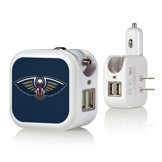 New Orleans Pelicans Solid 2 in 1 USB Charger-0