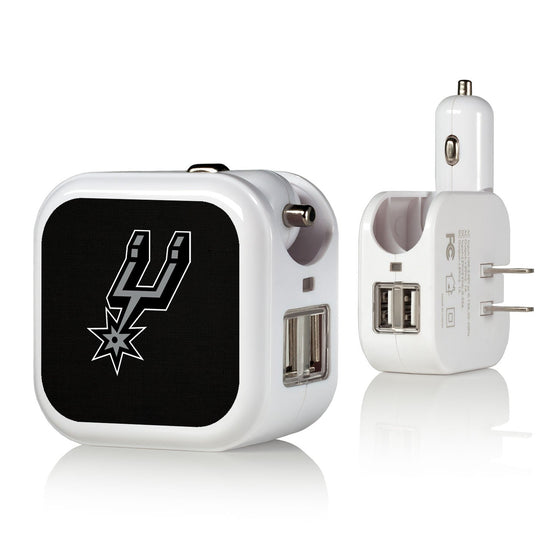 San Antonio Spurs Solid 2 in 1 USB Charger-0