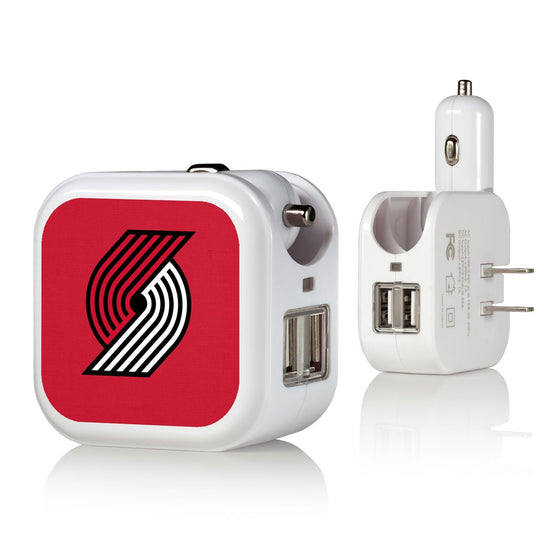 Portland Trail Blazers Solid 2 in 1 USB Charger-0