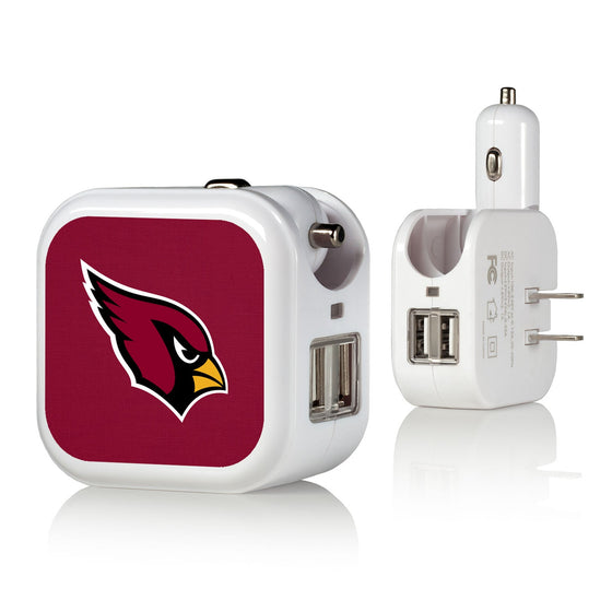 Arizona Cardinals Solid 2 in 1 USB Charger - 757 Sports Collectibles