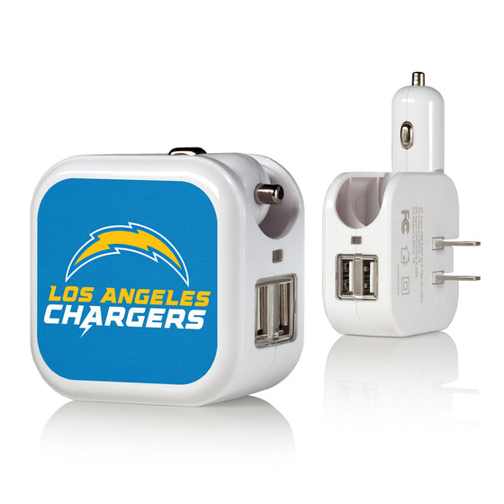 Los Angeles Chargers Solid 2 in 1 USB Charger - 757 Sports Collectibles