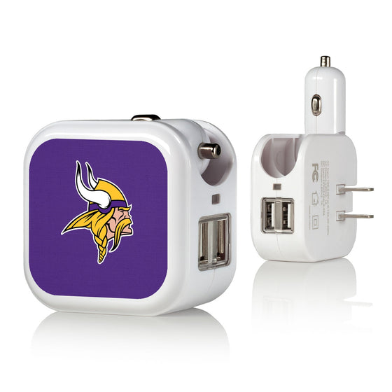 Minnesota Vikings Solid 2 in 1 USB Charger - 757 Sports Collectibles