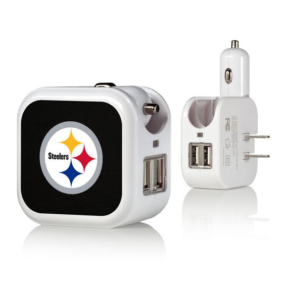 Pittsburgh Steelers Solid 2 in 1 USB Charger - 757 Sports Collectibles