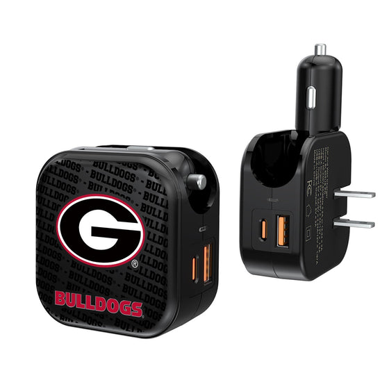 Georgia Bulldogs Blackletter 2 in 1 USB A/C Charger-0
